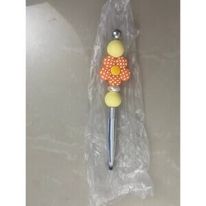 Orange Flower Beadable Makeup Brush - Customizable Beauty